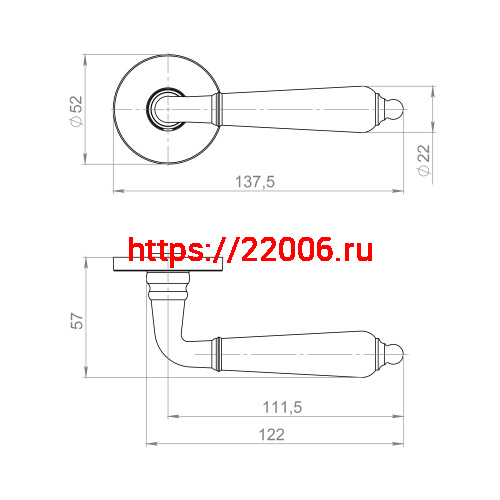 Ручка Ajax (Аякс) раздельная R.JSR51.LUCIA SN-3 матовый никель фото 2 Ручка Ajax (Аякс) раздельная R.JSR51.LUCIA SN-3 матовый никель фото 2