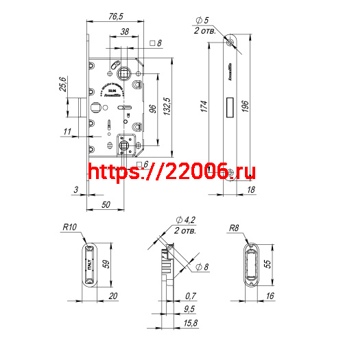 Магнитная Armadillo (Армадилло) защелка WC с ответной планкой GRAVITY G01.196.50.96 MWSC итальянский тисненый фото 3