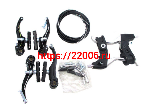 Набор V-тормоза, алюминиевая (перед.+задн).п/алюм.ручки+троса, черный, New Model 3122633-1 Набор V-тормоза, алюминиевая (перед.+задн).п/алюм.ручки+троса, черный, New Model 3122633-1