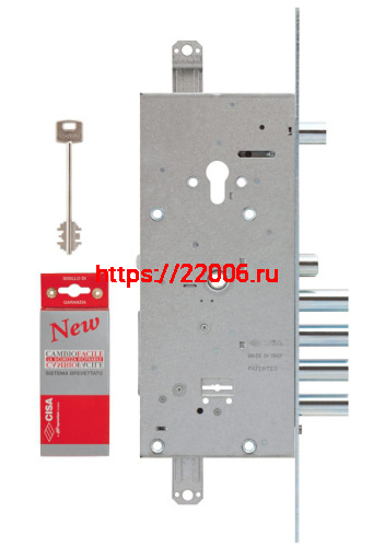 Замок Cisa (Чиза) врезной двухсистемный NEW CAMBIO FACILE 57.986.48 (тех. упаковка), ключ 64 мм фото 2 Замок Cisa (Чиза) врезной двухсистемный NEW CAMBIO FACILE 57.986.48 (тех. упаковка), ключ 64 мм фото 2