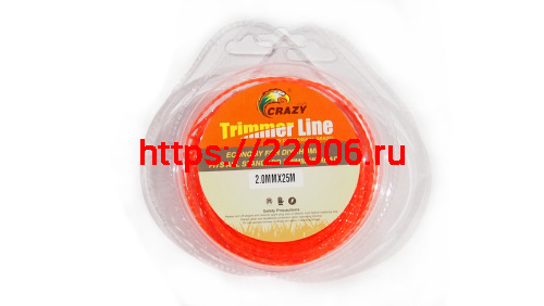 Леска триммерная (2,0*25м) CRAZY STONE крученая