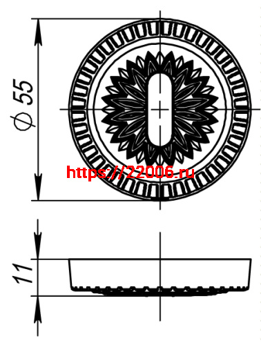 Накладка Armadillo (Армадилло) CYLINDER ET CL/HD AS-9 Античное серебро 2 шт. фото 2