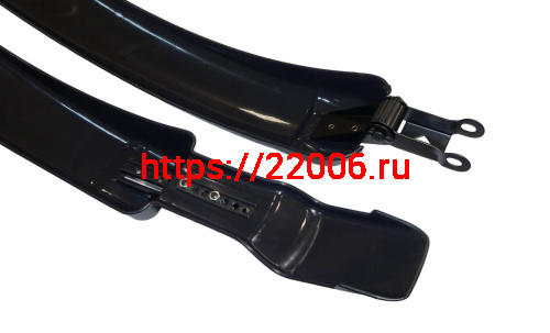 Крылья велосипедные 26" пластик, черные, под V-brake, чёрные с красным отражателем (TBS SF-212F/R) фото 5