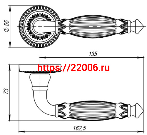 Ручка Armadillo (Армадилло) раздельная R.CL55.Bella (Bella CL2) SILVER-925 серебро 925 фото 4