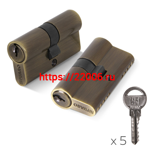 Цилиндровый Fuaro (Фуаро) механизм (100 ZA/60) 1000ZAKey60(25+10+25) AB бронза 5Key Цилиндровый Fuaro (Фуаро) механизм (100 ZA/60) 1000ZAKey60(25+10+25) AB бронза 5Key