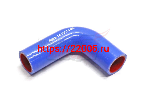 Патрубок соедин. котла подогревателя УРАЛ силикон.,синий,армир. L85/65мм,d32мм. (HH072)
