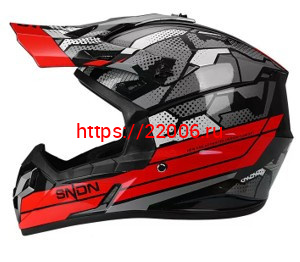 Мотошлем 801 серо-красный (XL) Мотошлем 801 серо-красный (XL)