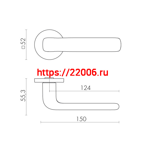 Ручка Fuaro (Фуаро) раздельная R.SLR52.PRIDE SSG-39 сатинированное золото фото 3