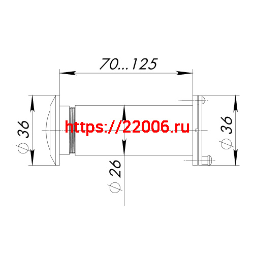 Глазок Ajax (Аякс) дверной, оптика пластик DV-4/70-125 BL черный (кратно коробке 30 шт) фото 2 Глазок Ajax (Аякс) дверной, оптика пластик DV-4/70-125 BL черный (кратно коробке 30 шт) фото 2