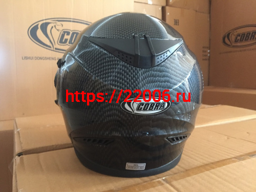 Шлем интеграл COBRA JK312, цвет черный карбон, лайм(3), размеры S фото 3