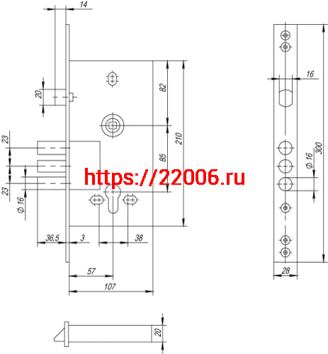 Корпус Cisa (Чиза) врезного замка с защёлкой BLOCKATOR 56.436 фото 3 Корпус Cisa (Чиза) врезного замка с защёлкой BLOCKATOR 56.436 фото 3
