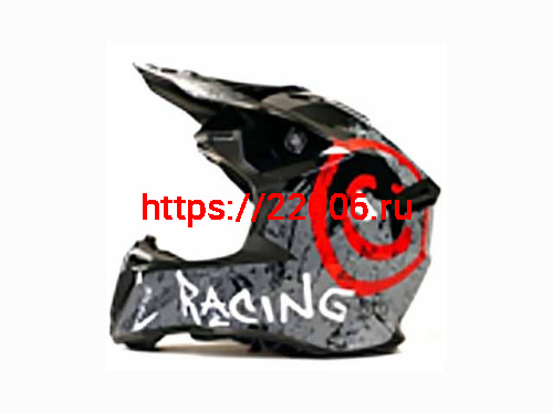 Мотошлем VIRTUE MD-902 Кросс черный матовый с серым граффити (S)