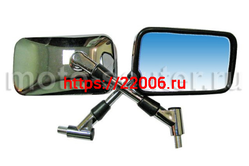 Зеркала заднего вида №21 металл хром квадрат стойка с шарниром М10 (мт 088) Зеркала заднего вида №21 металл хром квадрат стойка с шарниром М10 (мт 088)