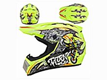 Мотошлем VIRTUE MD-905 Кросс салатовый с черным граффити (L)