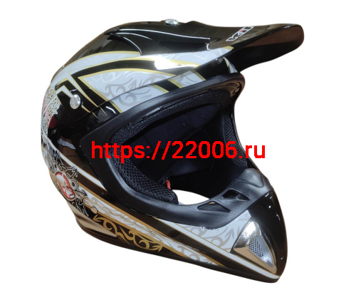 Шлем кроссовый KIRIN K27, черный, черн-бел, зелен-желт, размер L фото 4