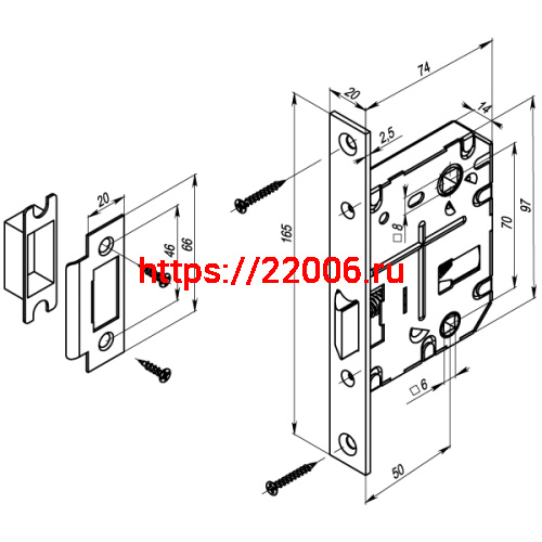 Защелка Punto (Пунто) врезная METL72-50 ( L72-50) GP золото фото 3 Защелка Punto (Пунто) врезная METL72-50 ( L72-50) GP золото фото 3