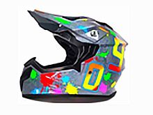 Мотошлем VIRTUE MD-911 Детский Кросс серый с рисунком (M)