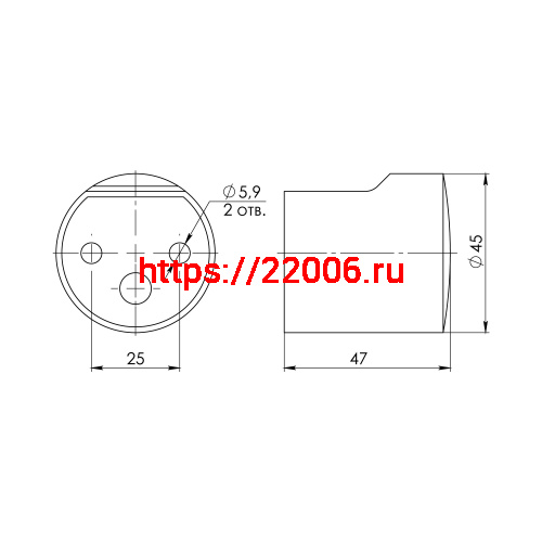 Ручка-кнопка Ajax (Аякс) CABIN SS-304 нержавеющ.сталь (1 шт в пакете) фото 3