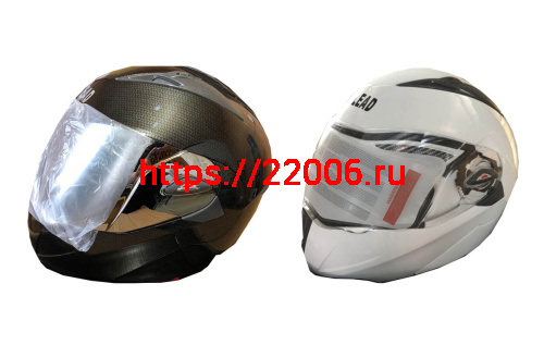 Шлем модуляр "Safelead" HF-118 (поднимается подбородок) NEW карбон (Y03), белый размер XL фото 2