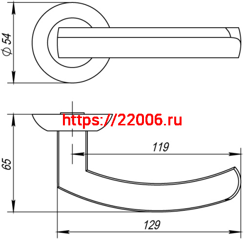Ручка Fuaro (Фуаро) раздельная R.AR54.ALFA (ALFA AR) CP-8 (no screw, spindle) new210 фото 3