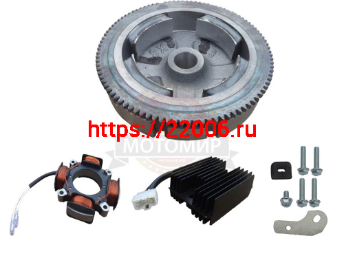 Комплект электрооборудования для 182F,188F,190F, 192F (18А, 214Вт, 12В, ( под ЭЛ/стартер, с венцом)