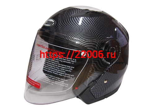 Шлем открытый 3/4 COBRA JK513, серый карбон(1), размеры XL