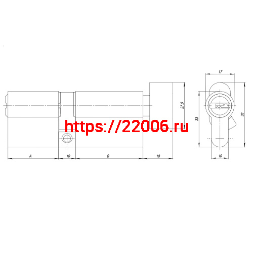 Цилиндровый Ajax (Аякс) механизм (AZ202/60) AZ2002Knob60 (25+10+25) CP хром фото 3 Цилиндровый Ajax (Аякс) механизм (AZ202/60) AZ2002Knob60 (25+10+25) CP хром фото 3