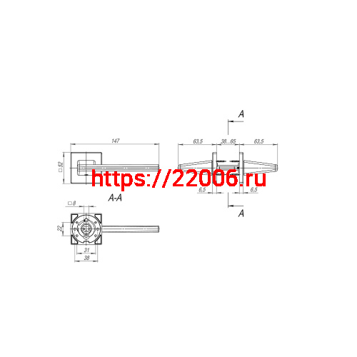 Ручка Fuaro (Фуаро) раздельная K.SL52.PRIME (PRIME SL) BL-24 черный фото 3