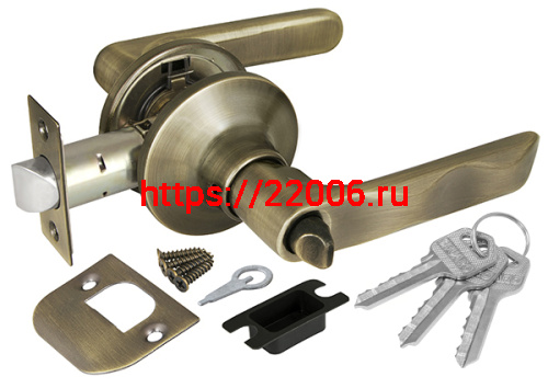 Ручка Fuaro (Фуаро) защелка DK624/BL AB-ET (624/BL AB-E) (кл/фик.) бронза