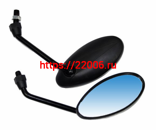 Зеркала заднего вида №01 пластик элипс-овал, черное, железная стойка М10 мини Зеркала заднего вида №01 пластик элипс-овал, черное, железная стойка М10 мини