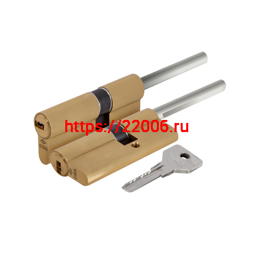 Цилиндровый механизм Cisa (Чиза) под вертушку (дл. шток) ASIX OE307-91.00 (75 мм/40+10+25), ЛАТУНЬ