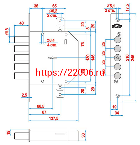 Замок Elbor (Эльбор) врезной сувальдный Гранит 1.06.01, 5 кл. /00405/ фото 2 Замок Elbor (Эльбор) врезной сувальдный Гранит 1.06.01, 5 кл. /00405/ фото 2