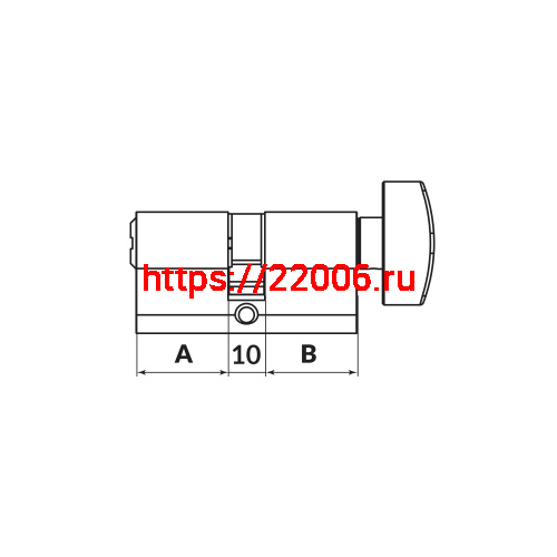 Цилиндровый Punto (Пунто) механизм MaxPro7002Knob52mm(21+10+21) SSG сатин.золото 7key с вертушкой фото 3