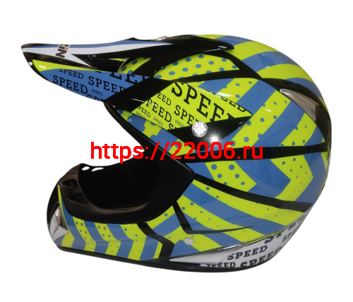 Шлем кроссовый KIRIN K27, черный, черн-бел, зелен-желт, размер L фото 8