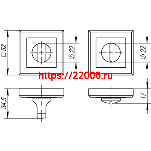 Ручка Punto (Пунто) поворотная BK6.K.QL52 (BK6 QL) GR/CP-23 графит/хром фото 3 Ручка Punto (Пунто) поворотная BK6.K.QL52 (BK6 QL) GR/CP-23 графит/хром фото 3