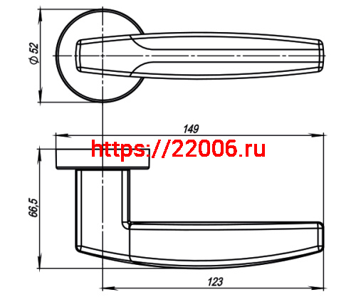 Ручка Armadillo (Армадилло) раздельная ARC URB2 СР/Bordo-15 Хром/бордовый фото 4