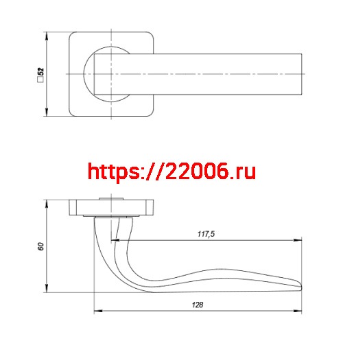 Ручка Punto (Пунто) раздельная K.ZQ51.INTEGRA (INTEGRA ZQ) SN/CP-3 матовый никель/хром фото 3