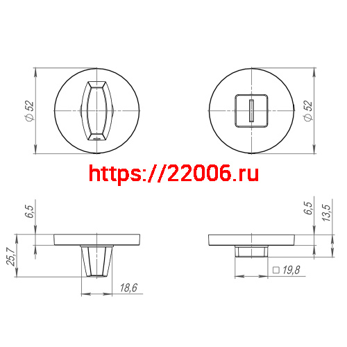 Ручка Fuaro (Фуаро) поворотная BK6.R.SLR52 (BK6 SLR) BL-24 черный фото 3