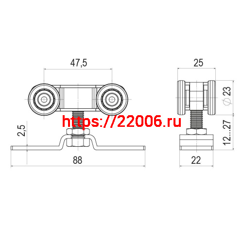 Комплект роликов Punto (Пунто) для раздвижных дверей SLD.SoftLine.SET.rollers/55-4 (Soft LINE 55/4) фото 3 Комплект роликов Punto (Пунто) для раздвижных дверей SLD.SoftLine.SET.rollers/55-4 (Soft LINE 55/4) фото 3