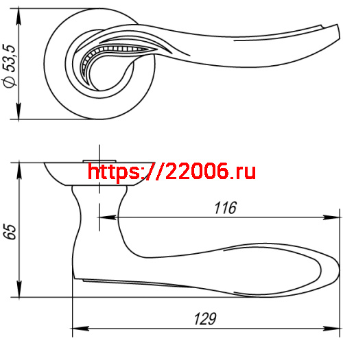 Ручка Punto (Пунто) раздельная R.TL54.ARFA (ARFA TL) SN/CP-3 матовый никель/хром фото 3