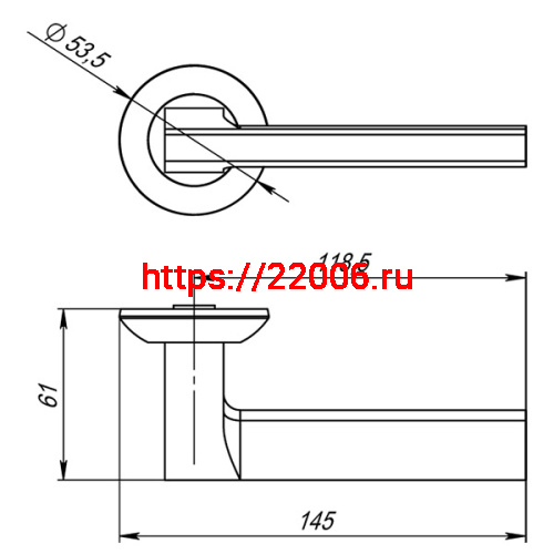 Ручка Punto (Пунто) раздельная R.TL54.BLADE (BLADE TL) SSC-16 сатинированный хром фото 3