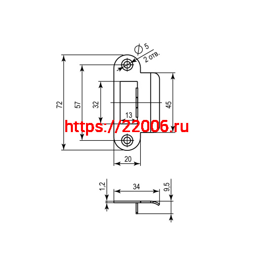 Ответная Punto (Пунто) планка STRP-F72/R20 (SP-F72/R20) SN тех. упаковка фото 2