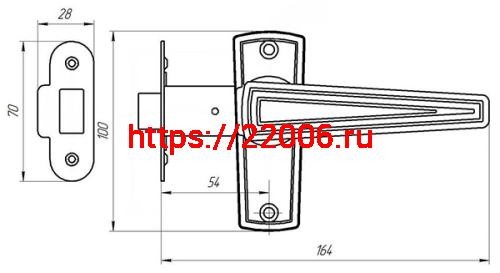 Защелка Zenit (Зенит) ЗЩ2.01 (медь) фото 2