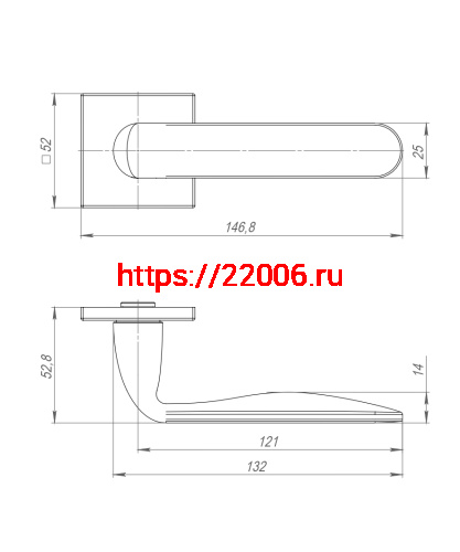 Ручка Punto (Пунто) раздельная K.ARC.Q52.EXTRA CP-8 хром фото 3