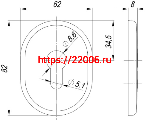 Декоративная накладка Armadillo (Армадилло) на цилиндр ET-DEC (ATC Protector 1) CP-8 Хром фото 3