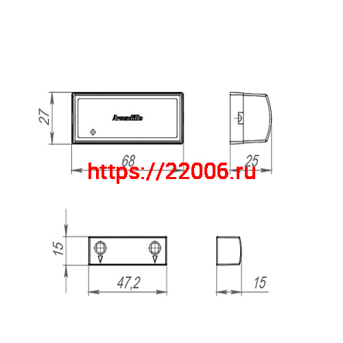 Датчик Armadillo (Армадилло) автозакрывания AC.RT01.05 BL черный фото 7
