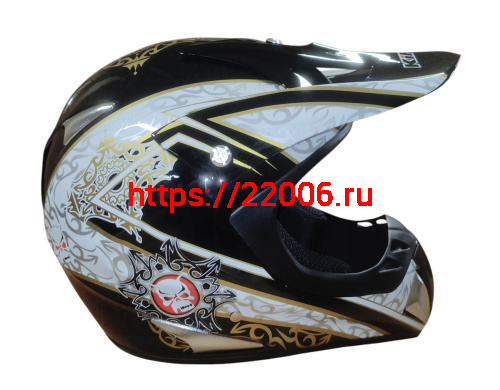 Шлем кроссовый KIRIN K27, черный, черн-бел, зелен-желт, размер L фото 5