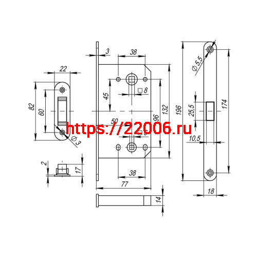 Защелка Fuaro (Фуаро) врезная MAGNM96WC-50 (M96WC-50) SSG сатинированное золото фото 3 Защелка Fuaro (Фуаро) врезная MAGNM96WC-50 (M96WC-50) SSG сатинированное золото фото 3