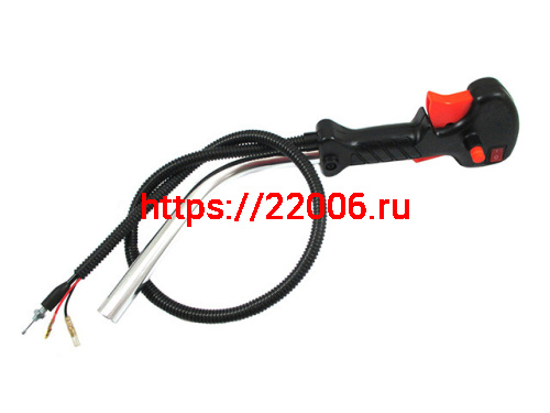 Ручка правая для триммера в сборе с кнопками (резьба)