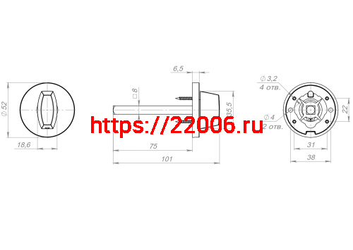 Ручка Fuaro (Фуаро) поворотная BKW8x75.R.RLR52 BL-24 черный фото 3 Ручка Fuaro (Фуаро) поворотная BKW8x75.R.RLR52 BL-24 черный фото 3